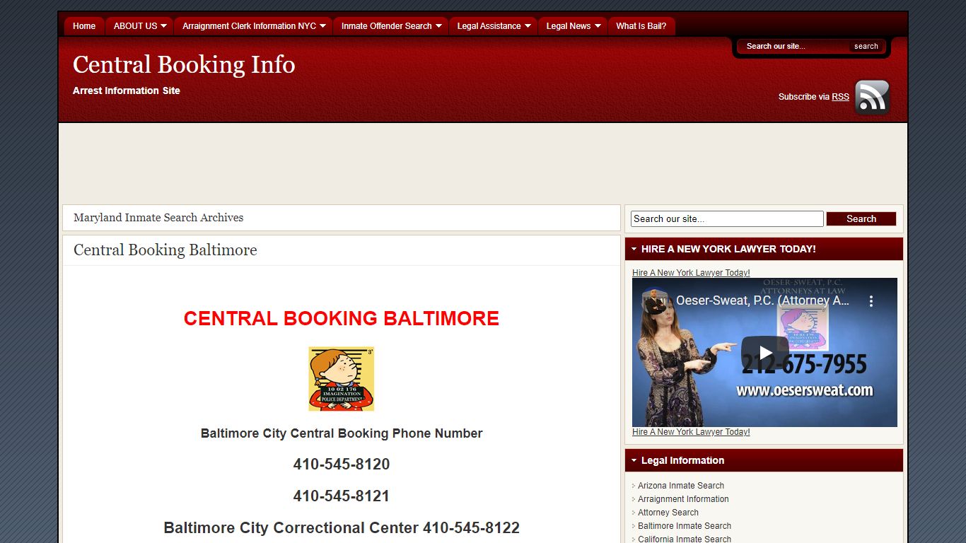 Maryland Inmate Search | Central Booking Info